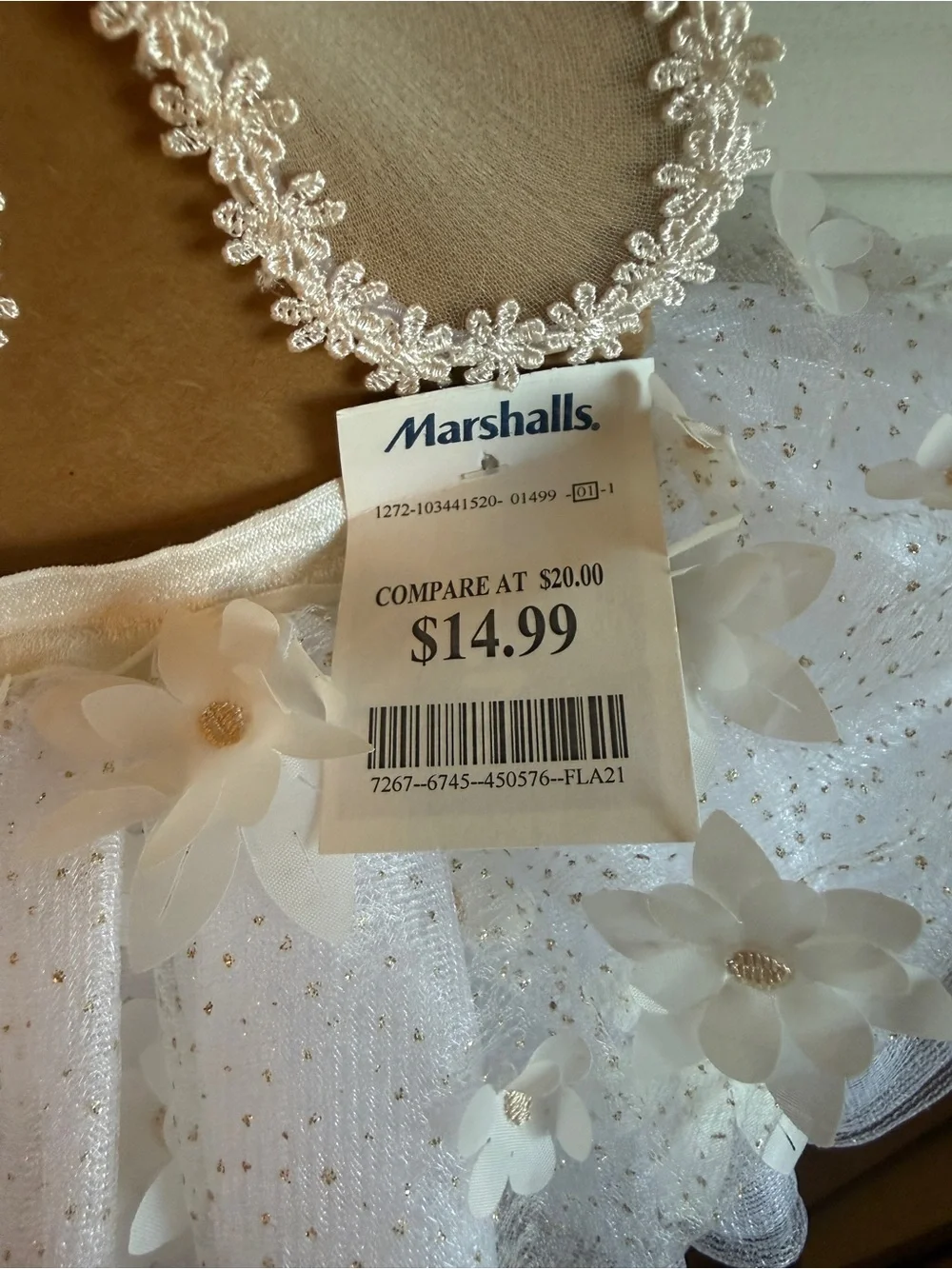 Girls White Flower Tutu Set with Butterfly Wings and Floral Headband